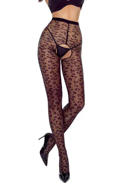 Collants ouverts TI023 20 deniers - noir Passion bas et collants