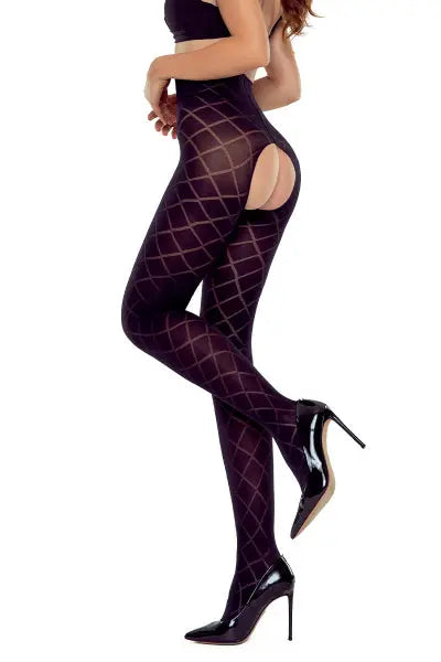 Collants ouverts TI025 40 deniers - noir Passion bas et collants