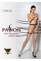 Collants ouverts TI020 20 deniers - beige Passion bas et collants