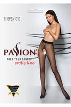 Collants ouverts TI010 20 deniers - noir Passion bas et collants