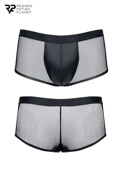 Boxer noir wetlook et mesh - Regnes Regnes