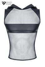 T-shirt à capuche wetlook et mesh - Regnes Regnes